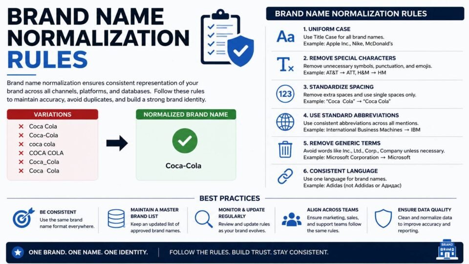 Brand Name Normalization Rules Illustration for SEO and Digital Branding