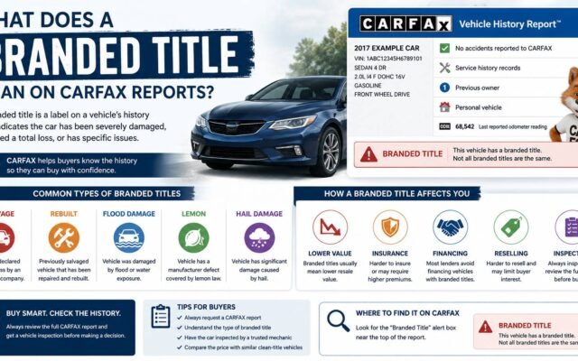 Understanding branded title meaning on Carfax reports for used car buyers and vehicle history checks