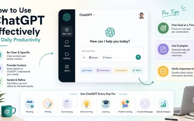 How to Use ChatGPT Effectively for daily productivity and smarter work tasks