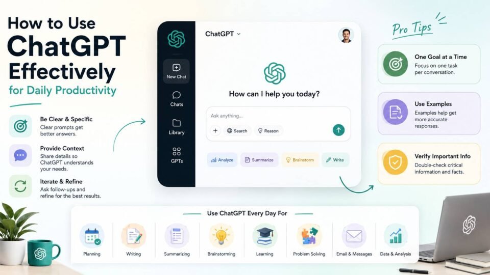How to Use ChatGPT Effectively for daily productivity and smarter work tasks