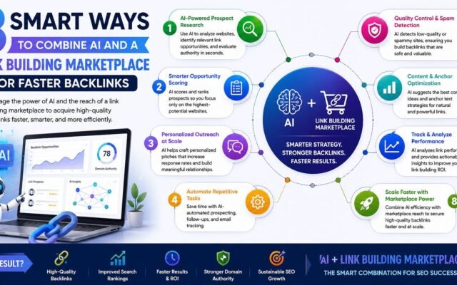 AI-powered link building strategy using a marketplace to acquire quality backlinks faster