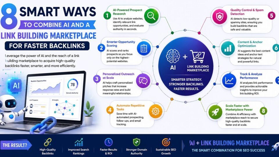 AI-powered link building strategy using a marketplace to acquire quality backlinks faster