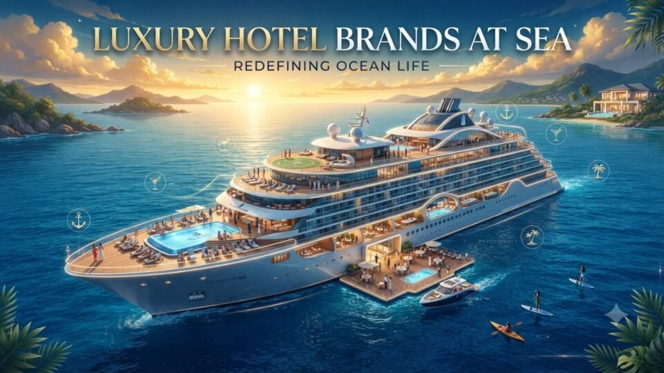 Luxury hotel branded yacht showcasing premium hospitality design and ocean travel experience
