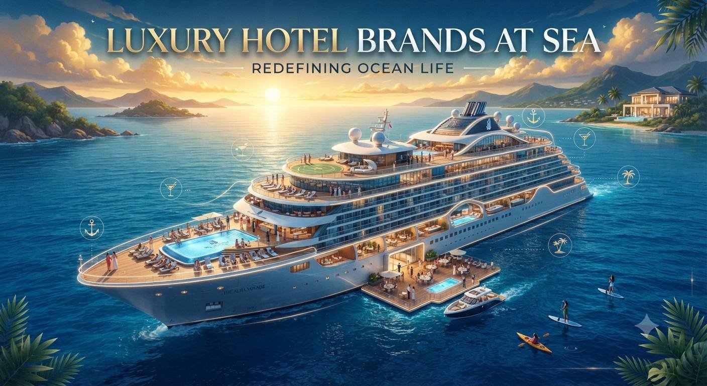 Luxury hotel branded yacht showcasing premium hospitality design and ocean travel experience