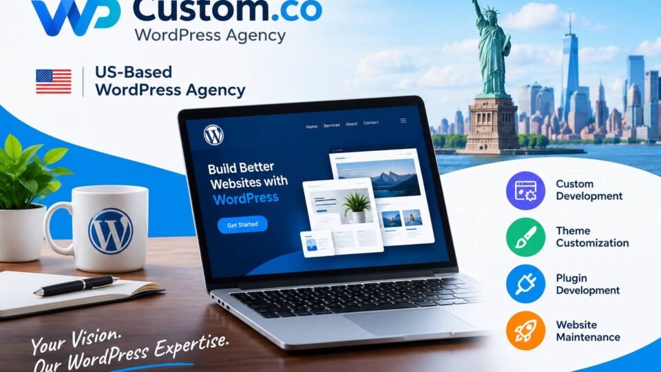 Developer hand-coding a custom WordPress theme on a laptop, representing WPCustom.co development services